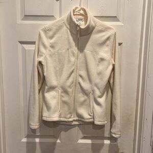 Old Navy Jacket Womens Small Ivory Zip Up Lightweight Fleece Long Sleeve Outdoor